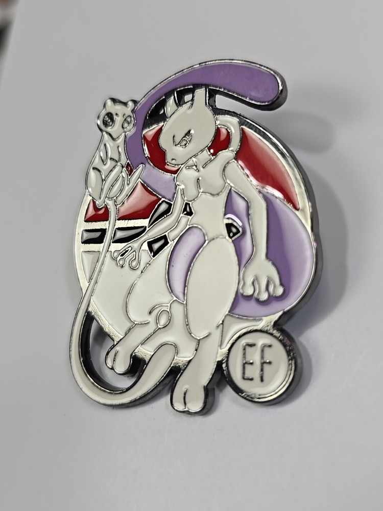 Mew & Mewtwo Evolution Pokemon Lapel Pin Large Size