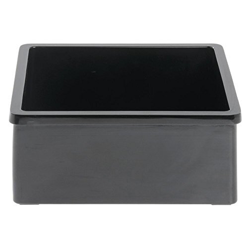 HUBERT® Serving Bowl Rectangular Black Plastic Melamine - 7" L x 6 3/8" W x 3" H