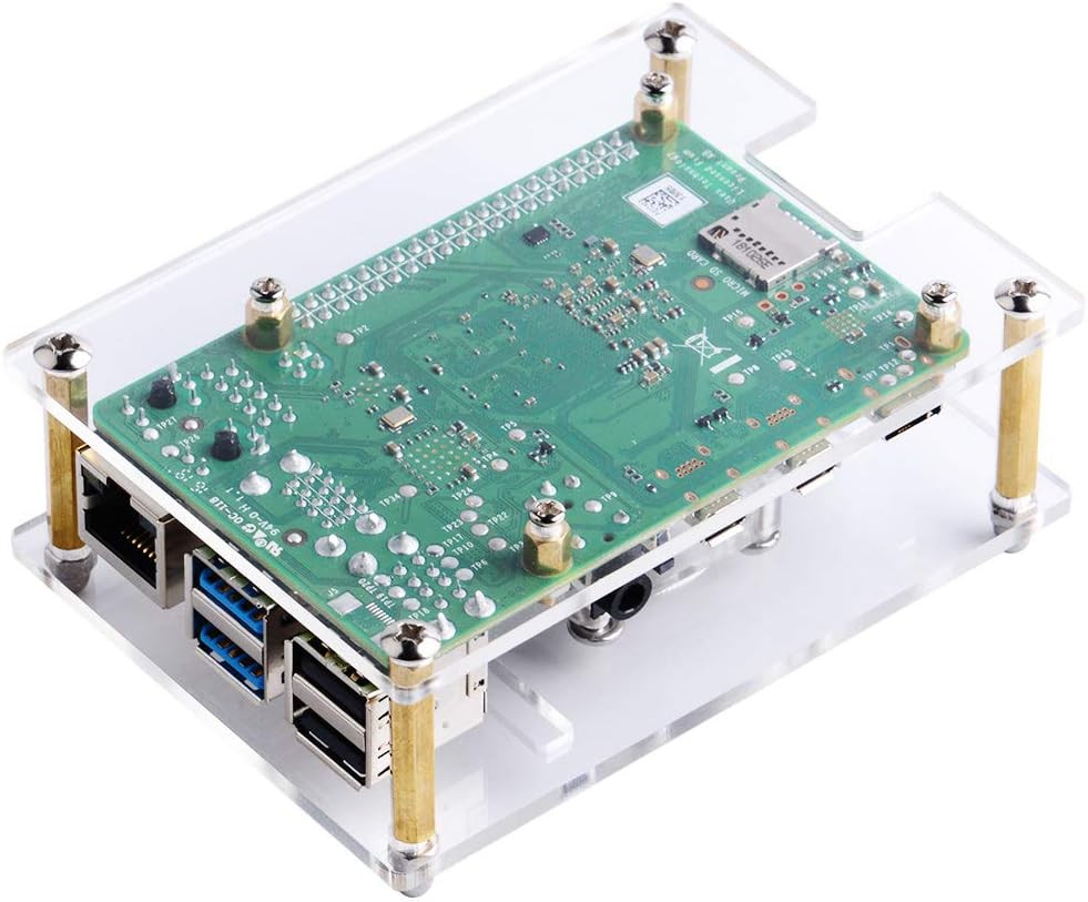 Acrylic Case for Raspberry Pi 4 Model B & Raspberry Pi 3 Model B+, Pi Case with