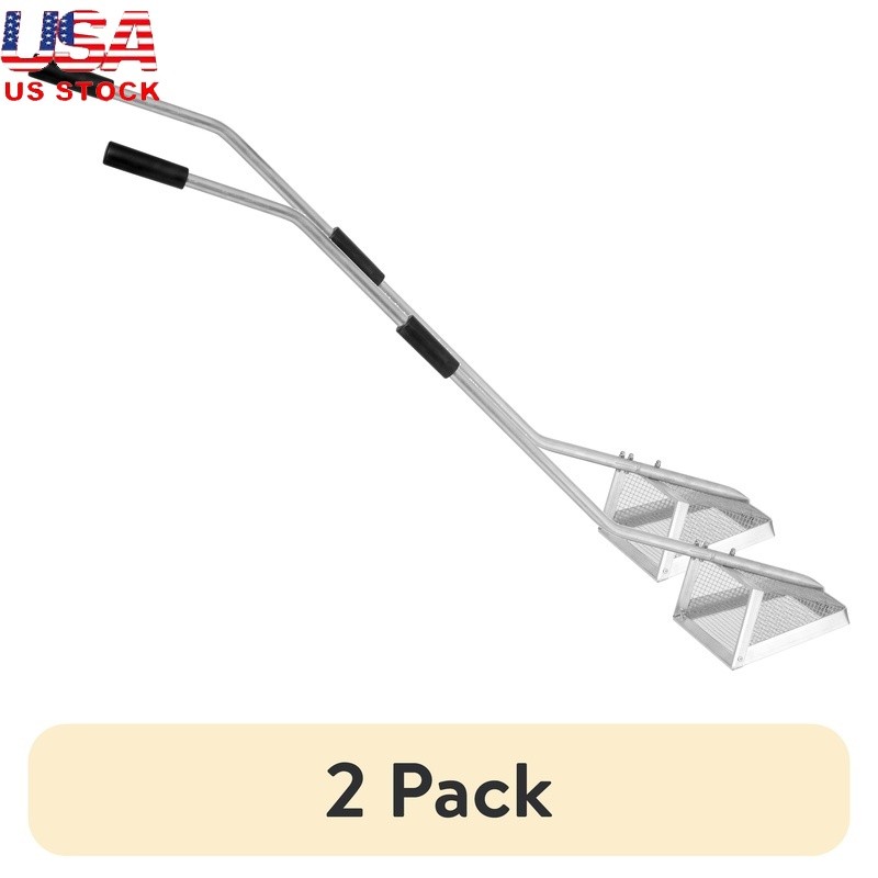 Lightweight Beach Rake Aluminum Handle Stainless Steel Basket Sand Fleas Shells