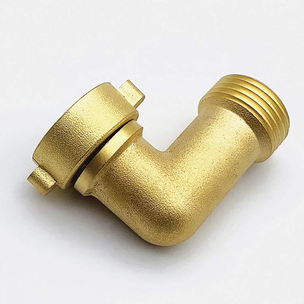 2 Pack Brass Garden Hose Elbow Connector, 90 Degree Solid 3/4 inch,