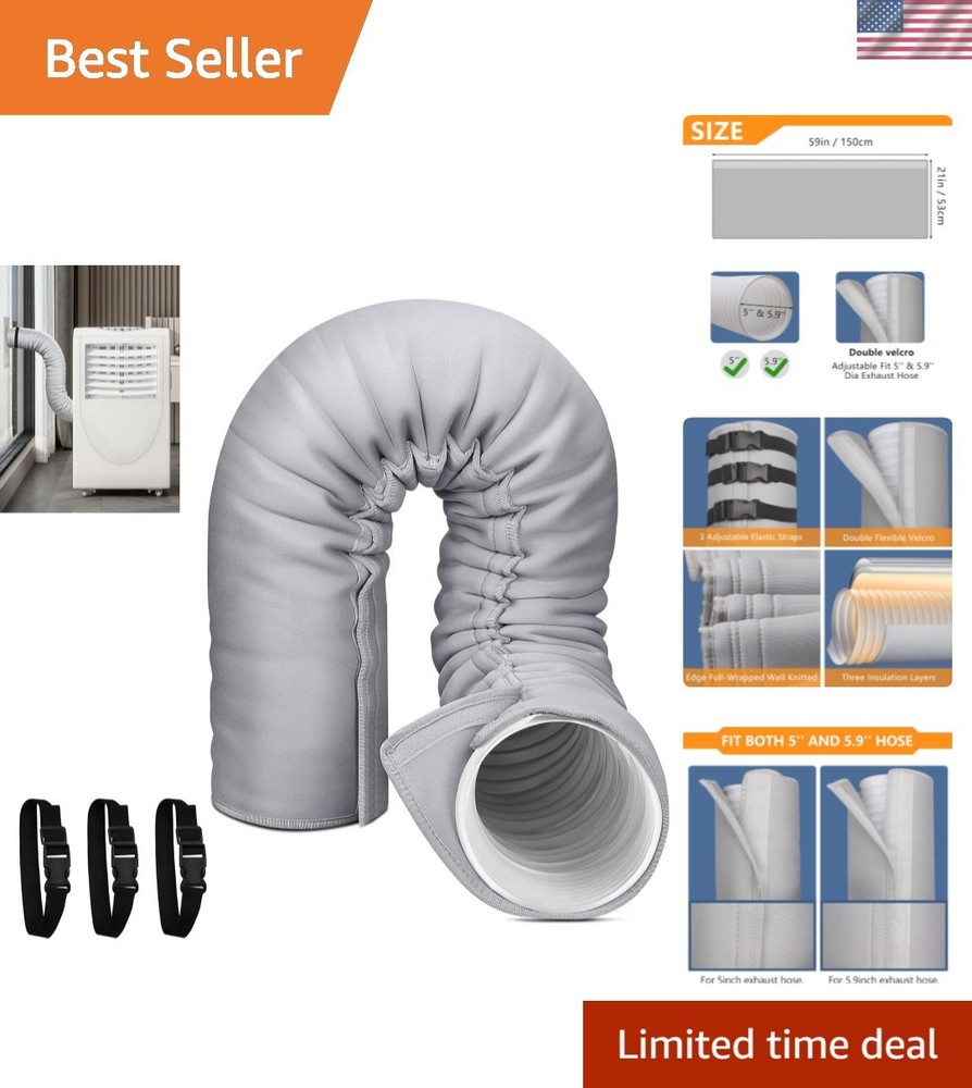 Portable AC Hose Insulation Sleeve, Portable Air Conditioners Insulated Hose ...