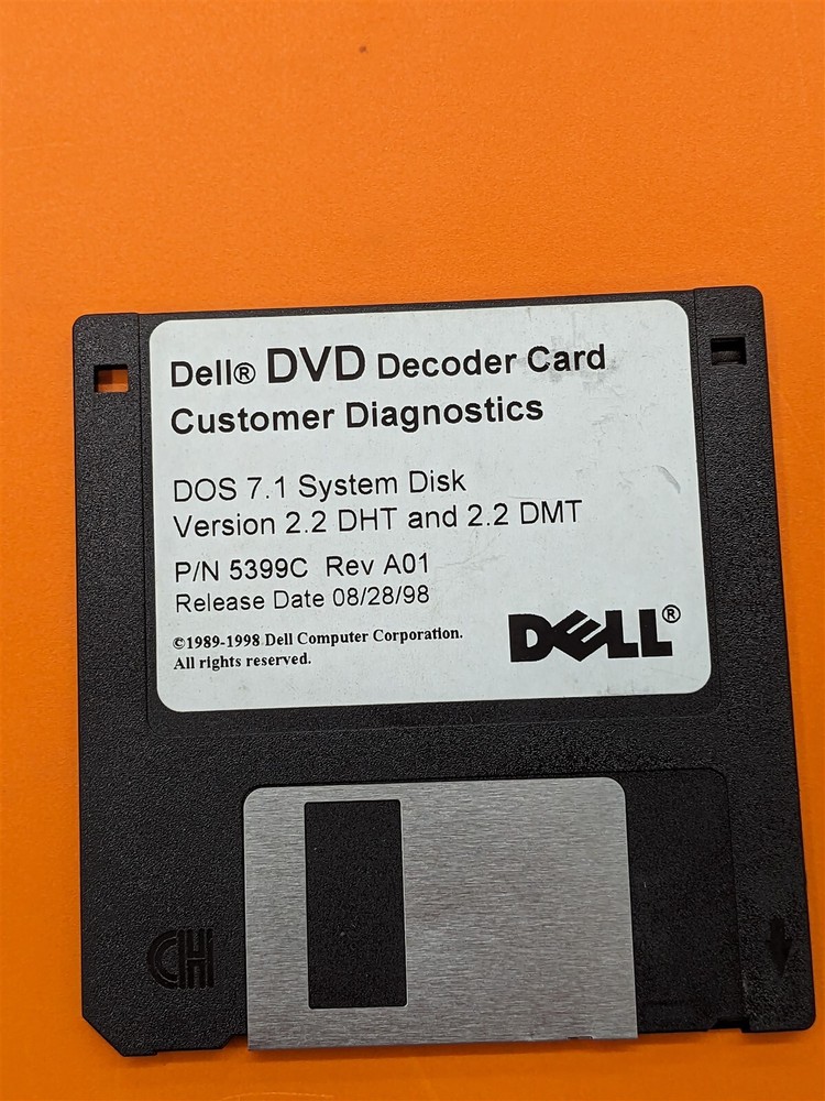 ⭐️⭐️⭐️⭐️⭐️ Dell DVD Decoder Card Custom Diagnostics Floppy Disk (P/N 5399C)