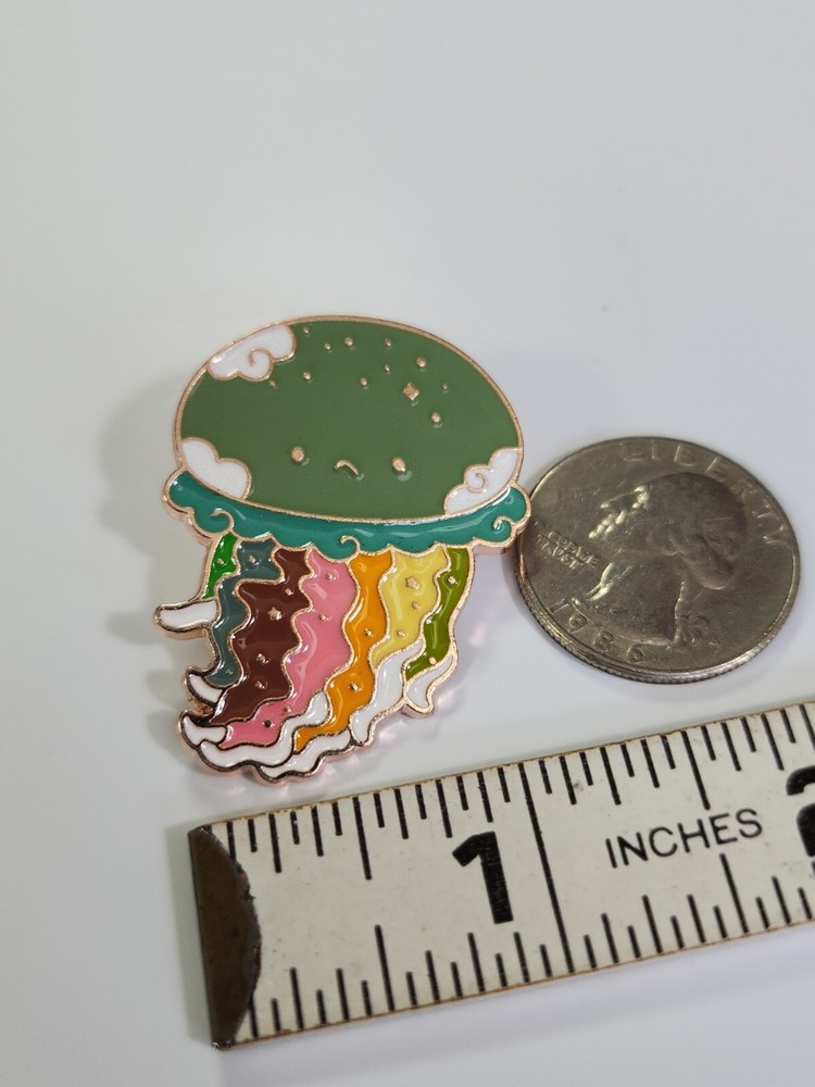 Jellyfish Lapel Pin Multi-color Rainbow