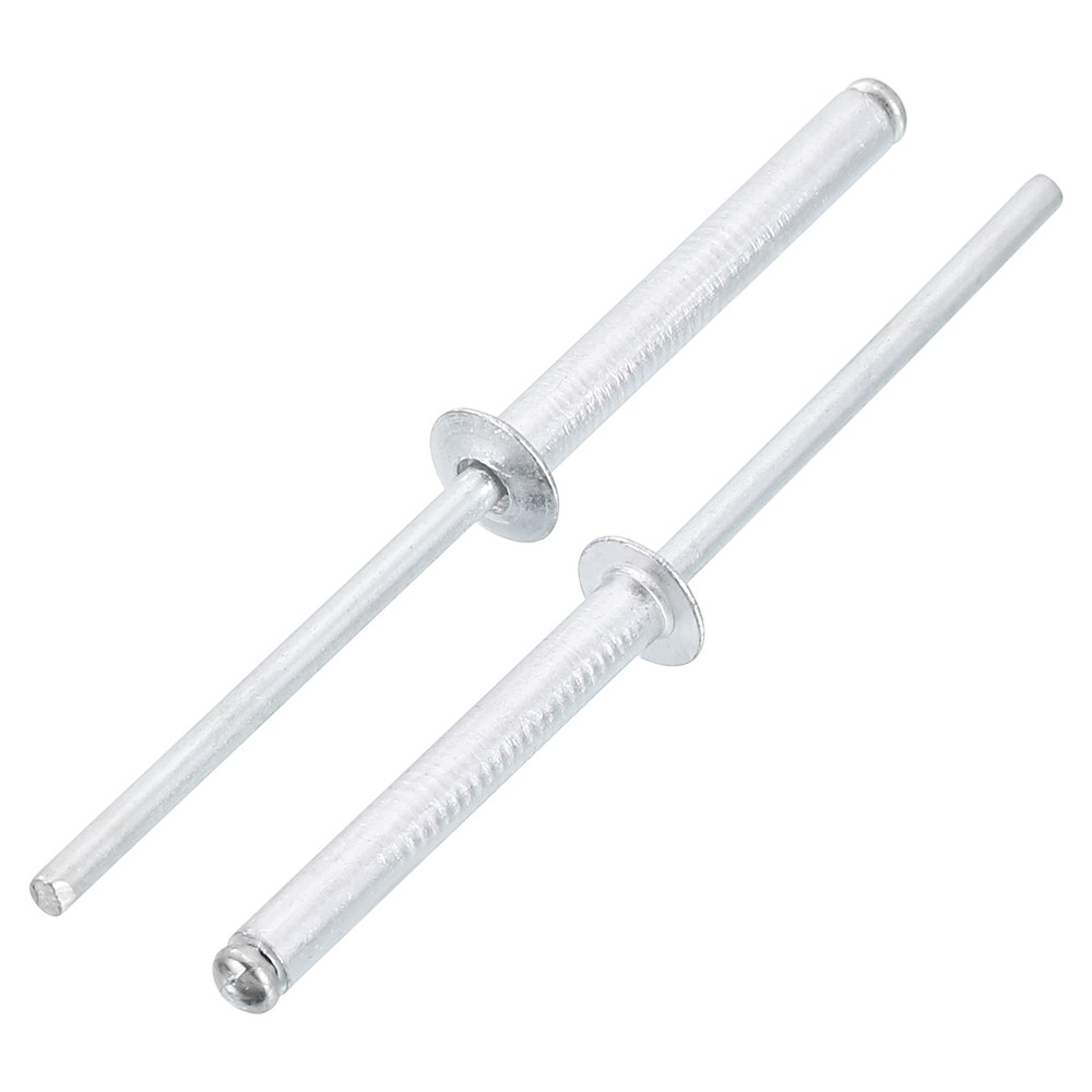100Pcs 1/8"x1" Aluminum Blind Rivets, Dome Head Long Split Rivets, Silver