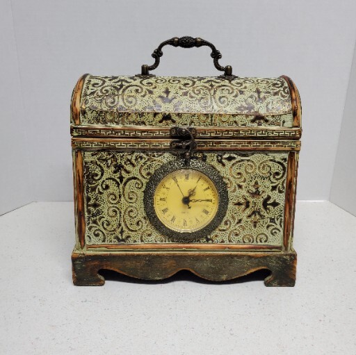 Decorative MARKET BAZAAR Storage Box Mantle Clock