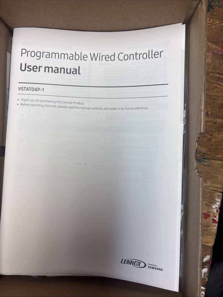 Lennox VSTAT04P-1, Wired Programmable Controller