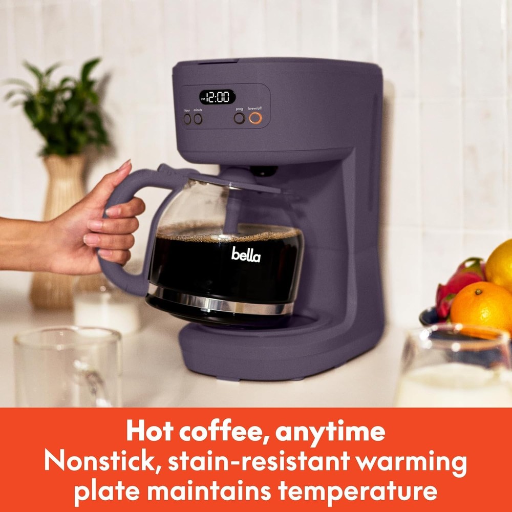 12 Cup Programmable Coffee Maker LCD Auto Shutoff 900W Plum