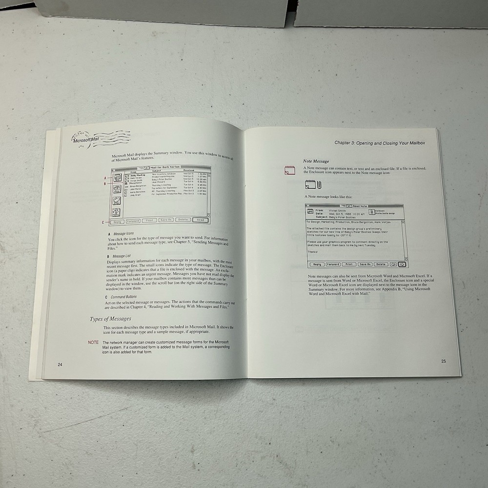 1989 Microsoft Mail Users Guide Apple Macintosh 03887