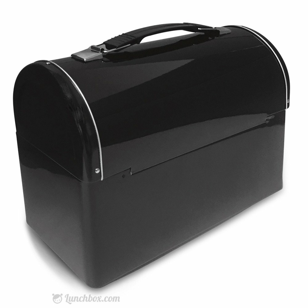 Plain Metal Dome Lunchbox - Black - Made For Customizing, Gifting, & Packaging