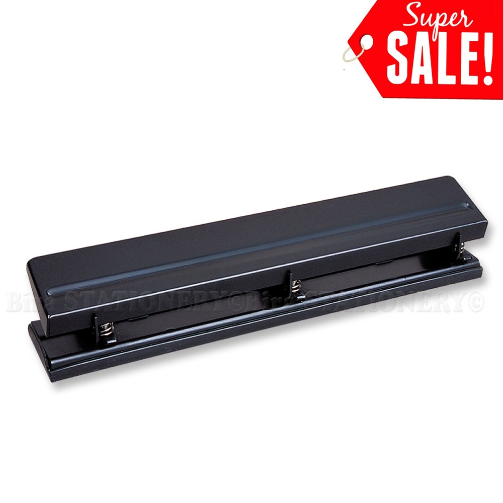 3 Hole Desktop Punch 12 sheets capacity for School Office Black