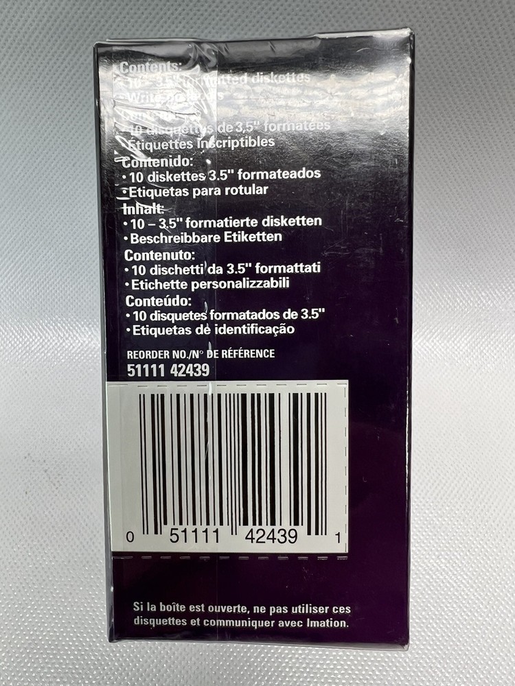 Imation 3.5" 2HD IBM Formatted Rainbow Color Diskettes 10 Pack