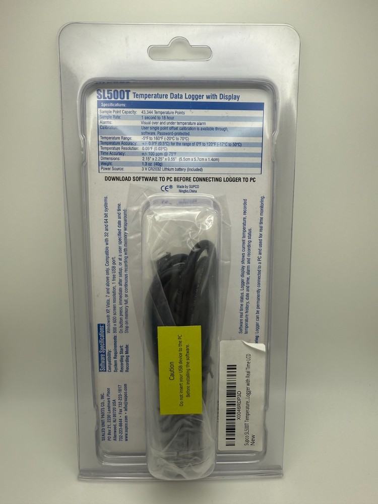 Supco SL500T Temperature Data Logger w/ Internal Sensor ***OPEN BOX***