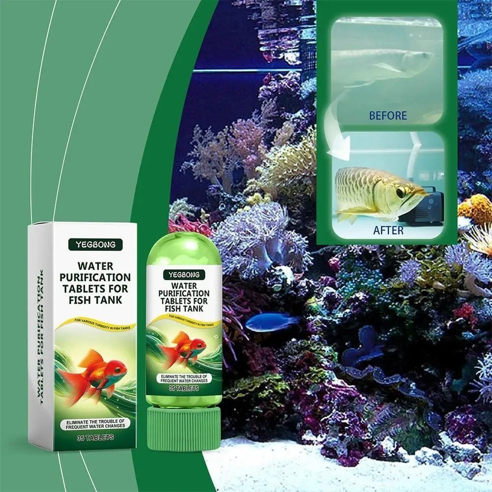 Fish Tank Water Purification Tablets,Powerful Aquarium Water Purification Tablet