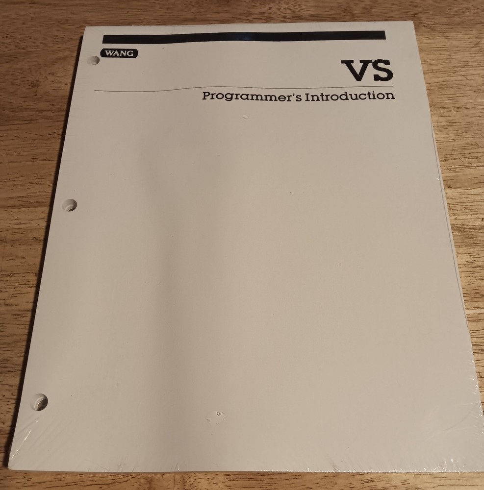 Wang Laboratories VS Programmer's Introduction - Loose Leaf - New in shrinkwrap