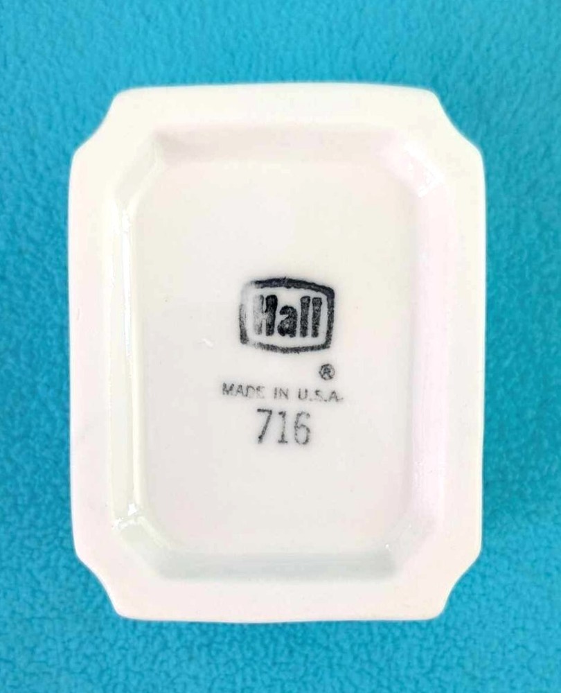 Vtg HALL Pottery 716 Sugar Packet Holder/Ceramic Tea Caddy~White~Restaurant Ware