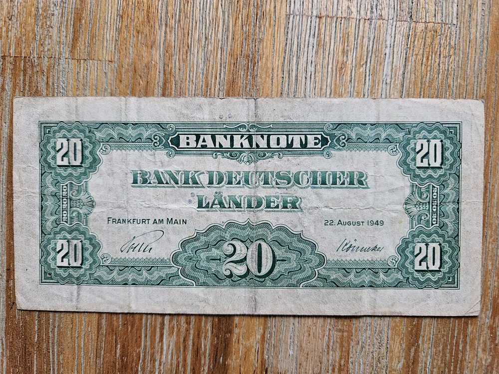 Germany 20 mark 1949 banknote