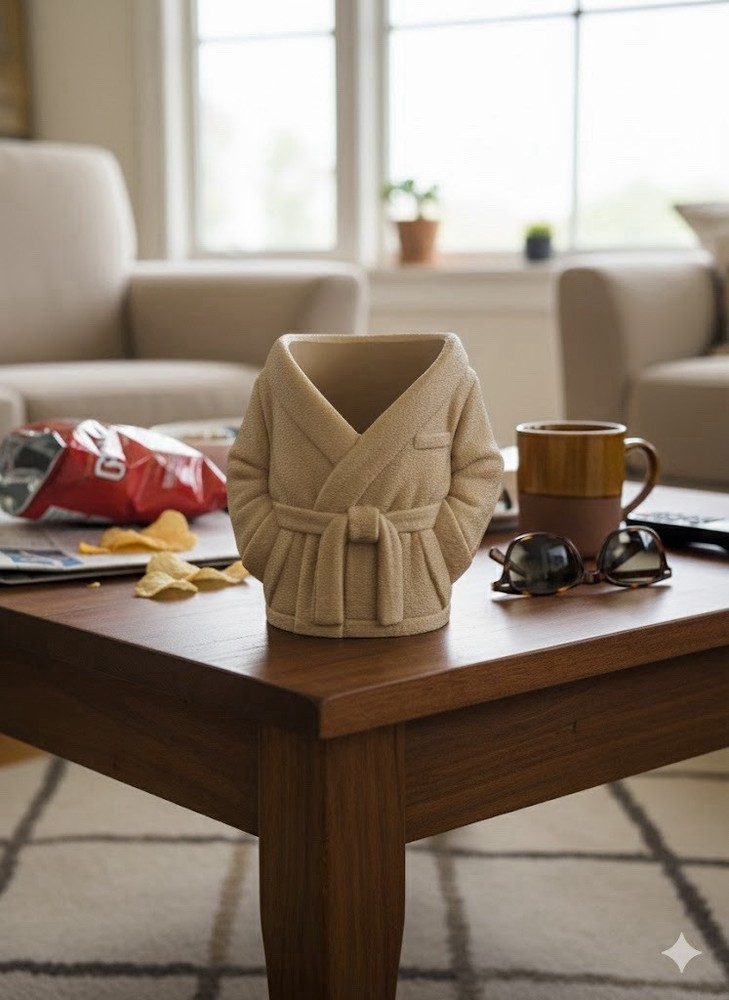 Bathrobe Can Cooler & Desk Accessory