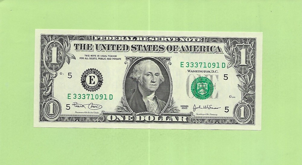 2003 ..UNCIRC $1  E 3337 1091 D  .... 2003 $1  E-D      NICE NOTE          FRN