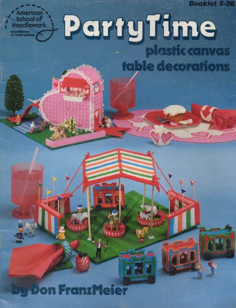VTG!PARTYTIME PLASTIC CANVAS TABLE DECORATIONS PATTERN BOOK