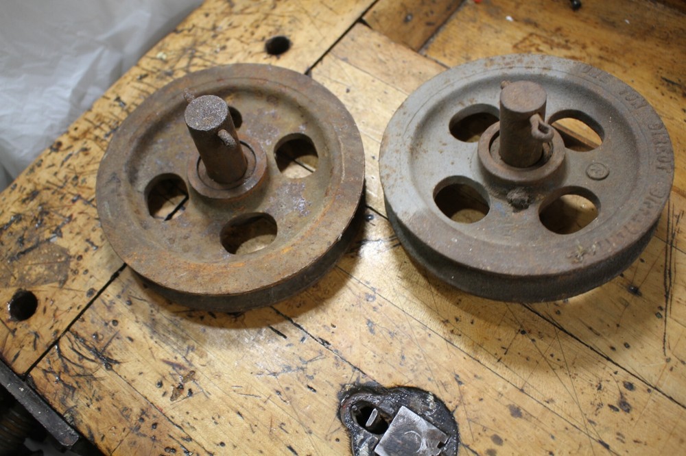 Cast Iron Antique 7" PULLEYS, cable