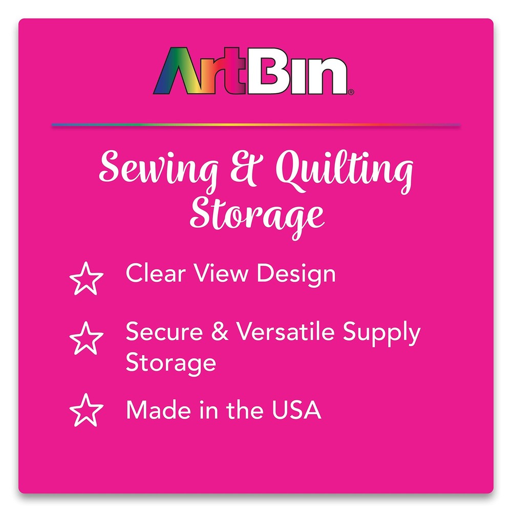 ArtBin Large Bobbin Box Clear Plastic Sewing Organizer Storage Case