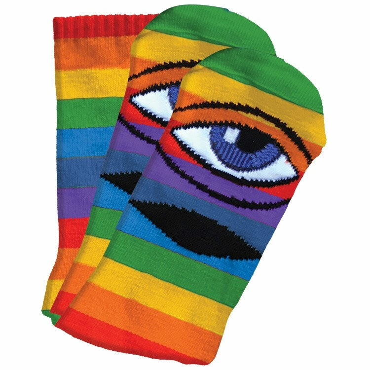 Toy Machine Skateboard Socks Sect Eye Rainbow Multi Crew