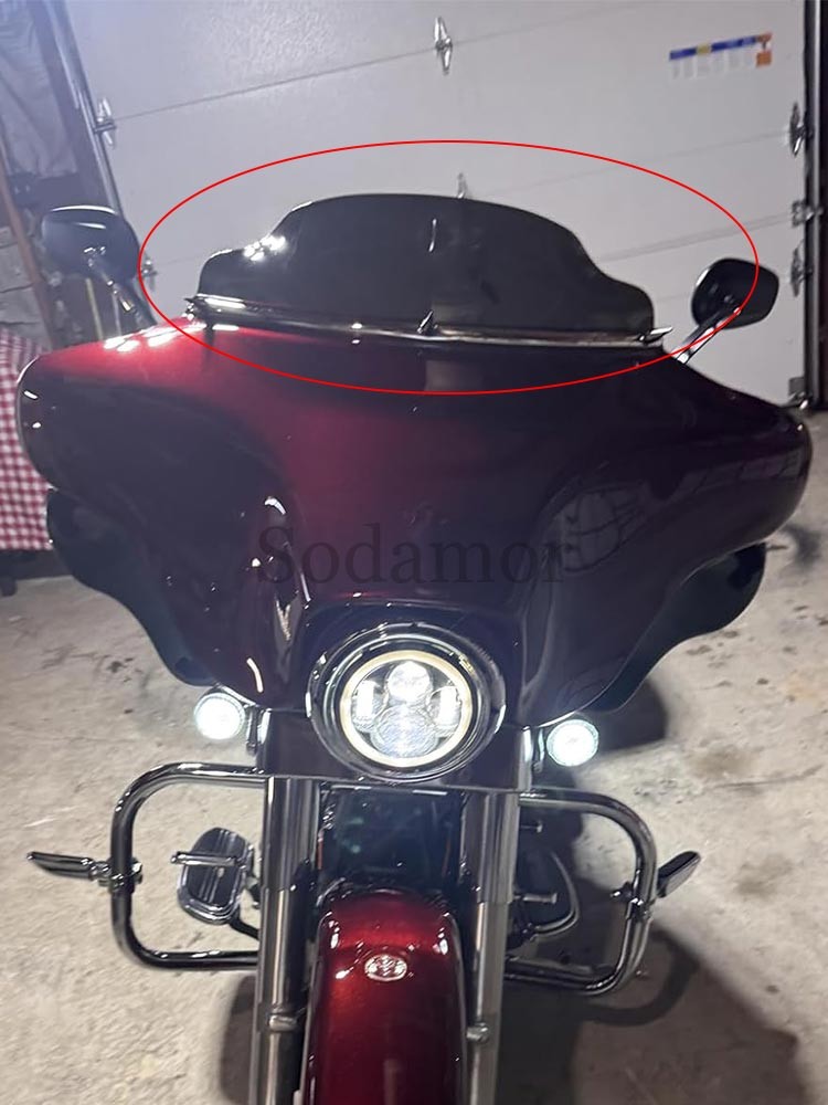 For Harley Touring Electra Glide 1993-2013 6" Wave Windshield Windscreen Black