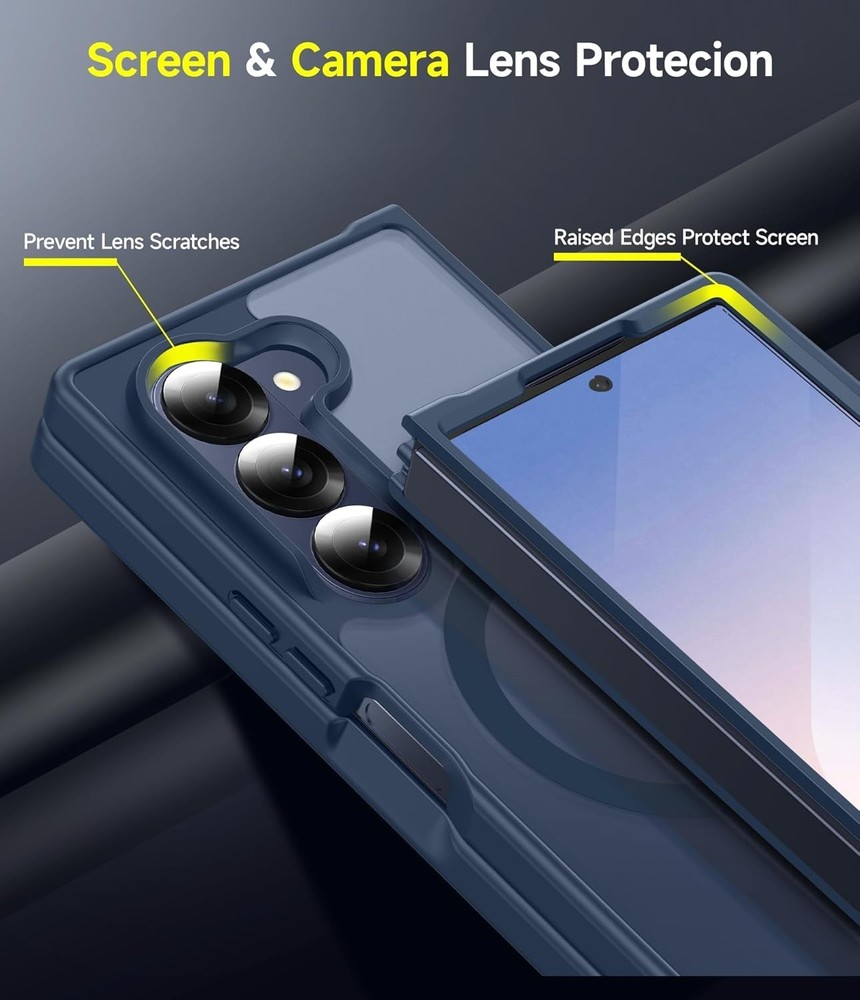 for Galaxy Z Fold 6 Case 2Pcs Screen Protector, Magnetic Integrated Structure