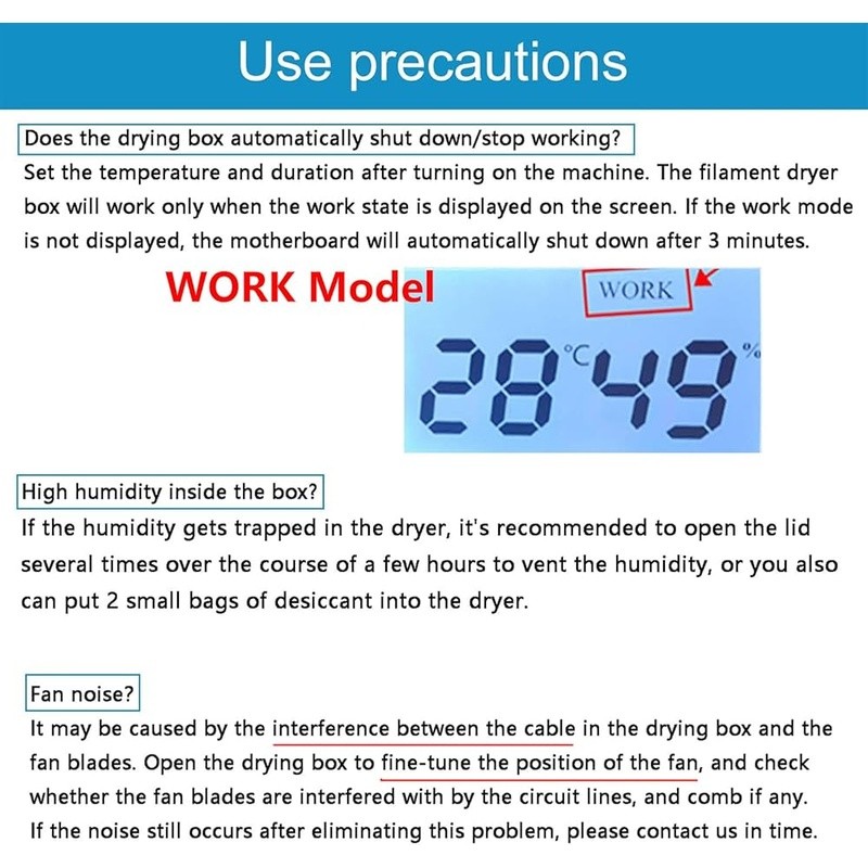 Filament Dryer Box 3D Printer Moisture Removal Temperature Control Large Storage