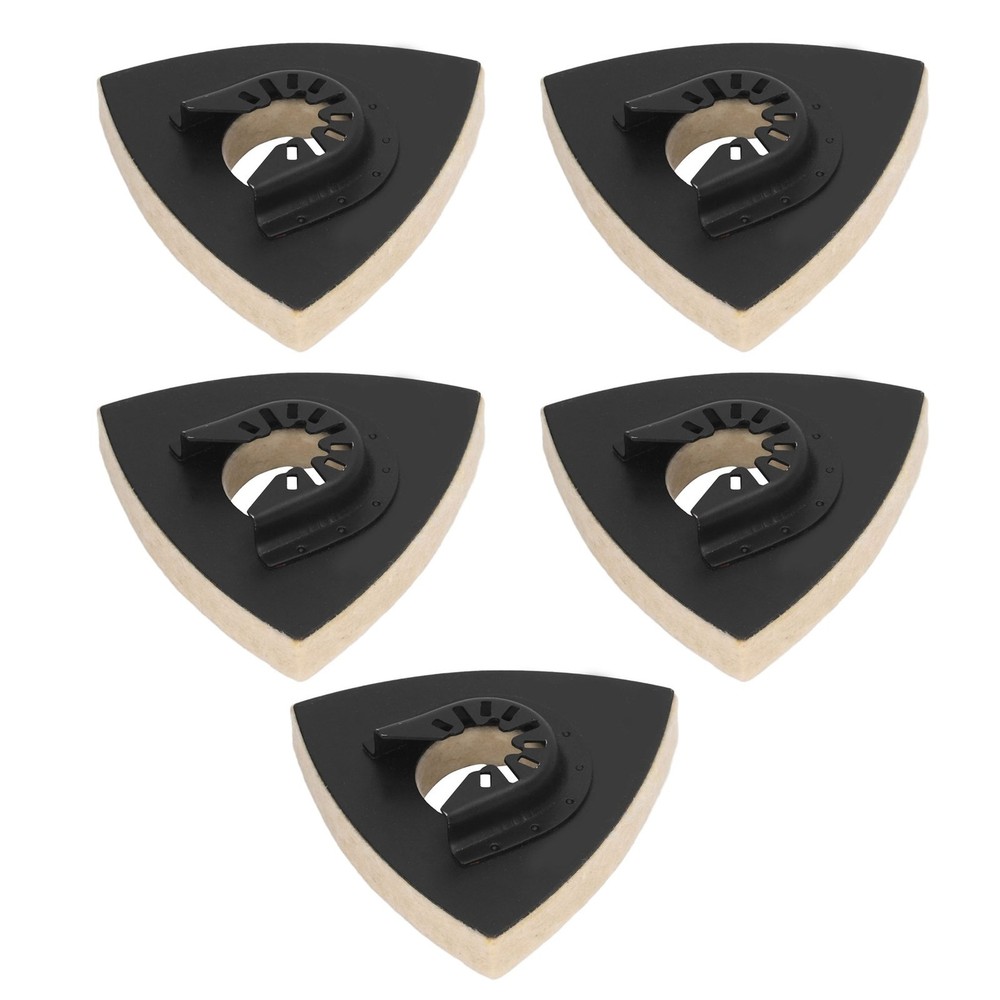 5PCS Wool Polishing Pad With Base Triangular Felt Buffing Pad For Oscillating