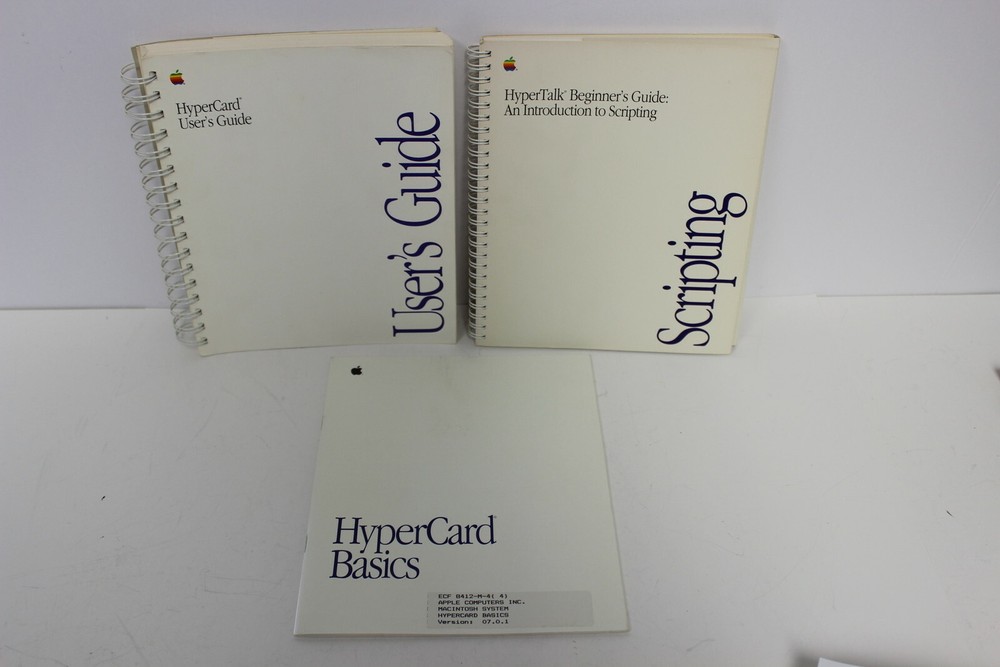 APPLE HYPERCARD USER'S GUIDE & HYPERCARD BASICS BOOK & HYPERTALK GUIDE SCRIPTIN