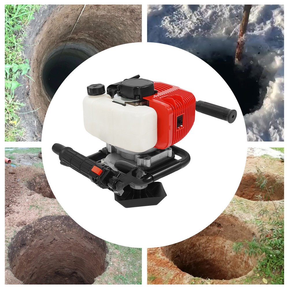 2-Stroke Post Hole Digger Engine, 52CC Gas Powered Earth Auger, NO Drill Bits