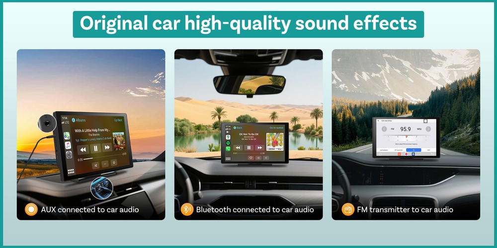 Ottocast 9" Car Touchscreen Wireless CarPlay+Android Streaming w/Youtube+TK
