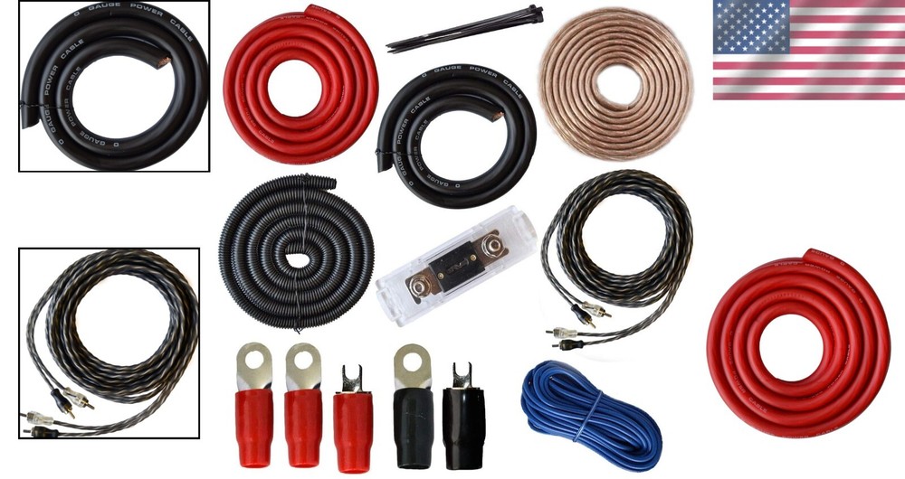 Complete Amplifier Wiring Kit with High-Quality Components for 7500W Systems
