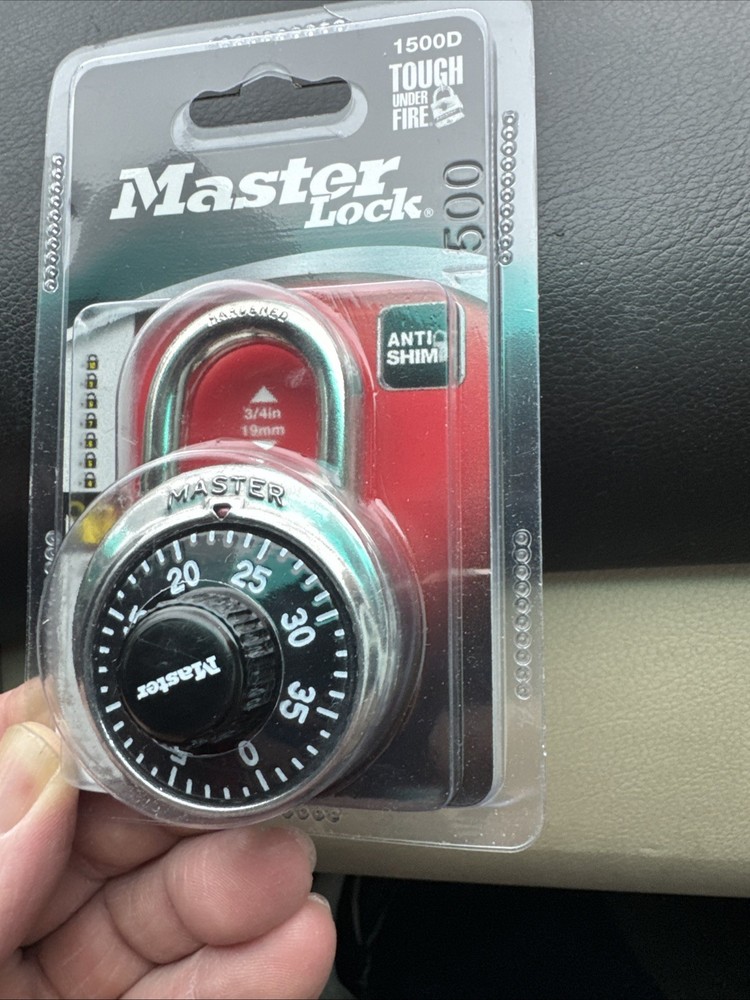 Master Lock Anti-Shim 3-Digit Combination Lock #1500D Black