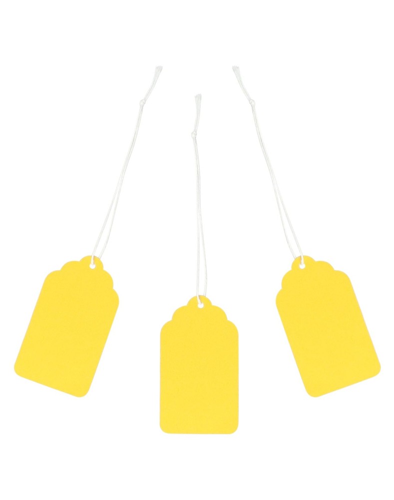 Yellow Paper Gift Tags 500 Pcs, 2.76" x 1.69", Writable Labels with String, ...