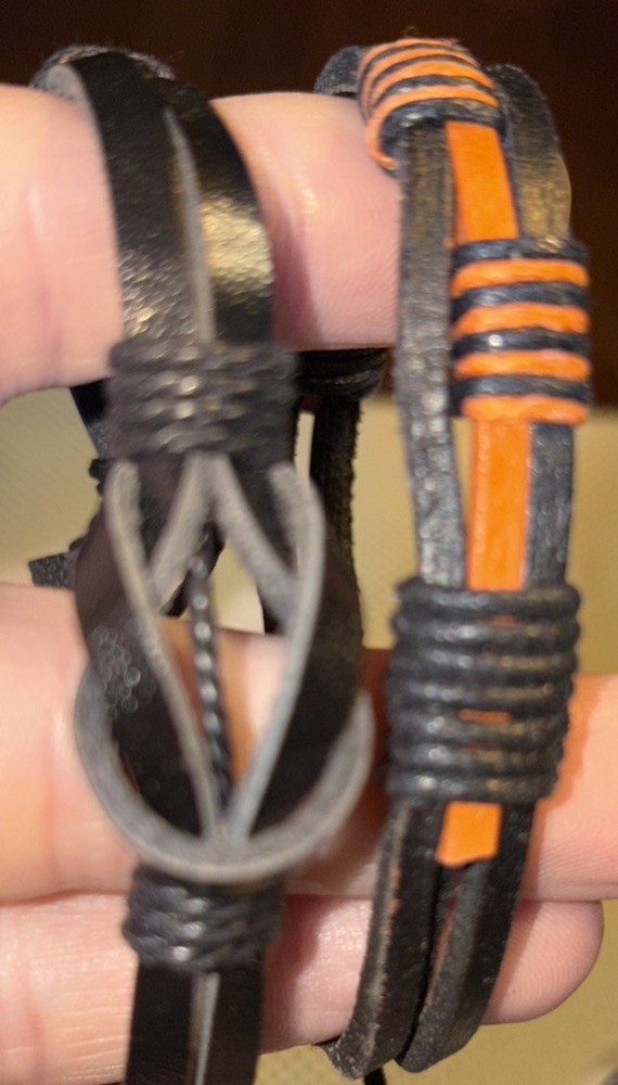 17 Leather /vegan Leather Pull Close Braclets Variety Pack