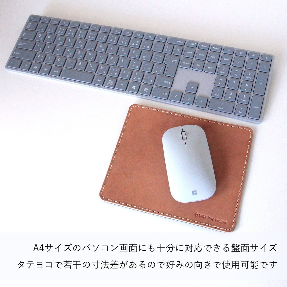 Genuine Cowhide Leather Mouse Pad, Square, Non-Slip Back