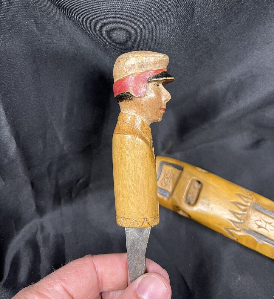 WWII PHILIPPINE KNIFE CARVED BUST