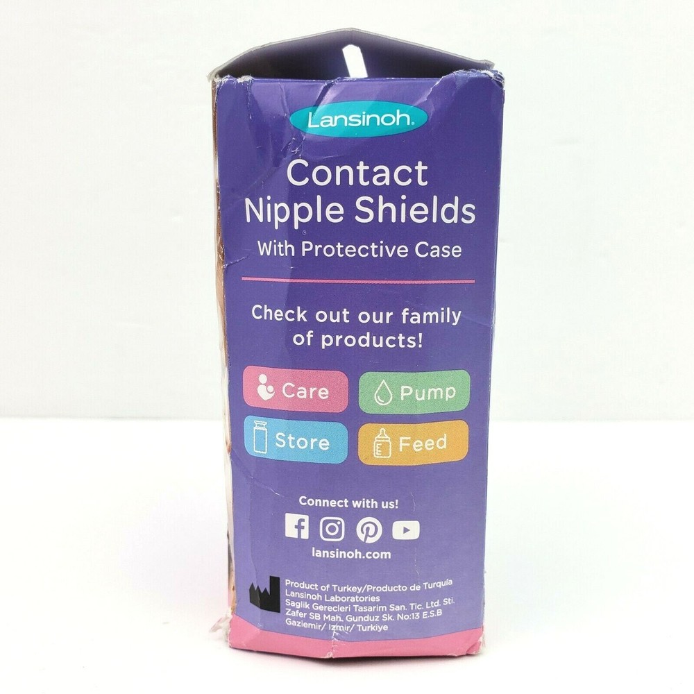 Lansinoh Contact Nipple Shields With Protective Cases Size 2 24mm 2 Pack