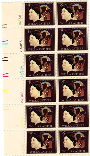 Scott #1487... 8 Cent..  Cather...Plate Block of 12