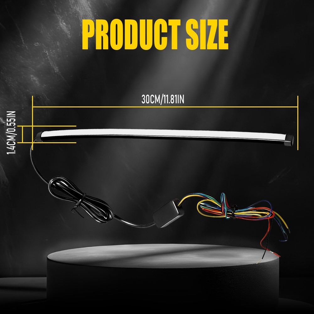 Motorcycle Flowing Sequential Switchback DRL Turn Signal LED Strips Tail Light