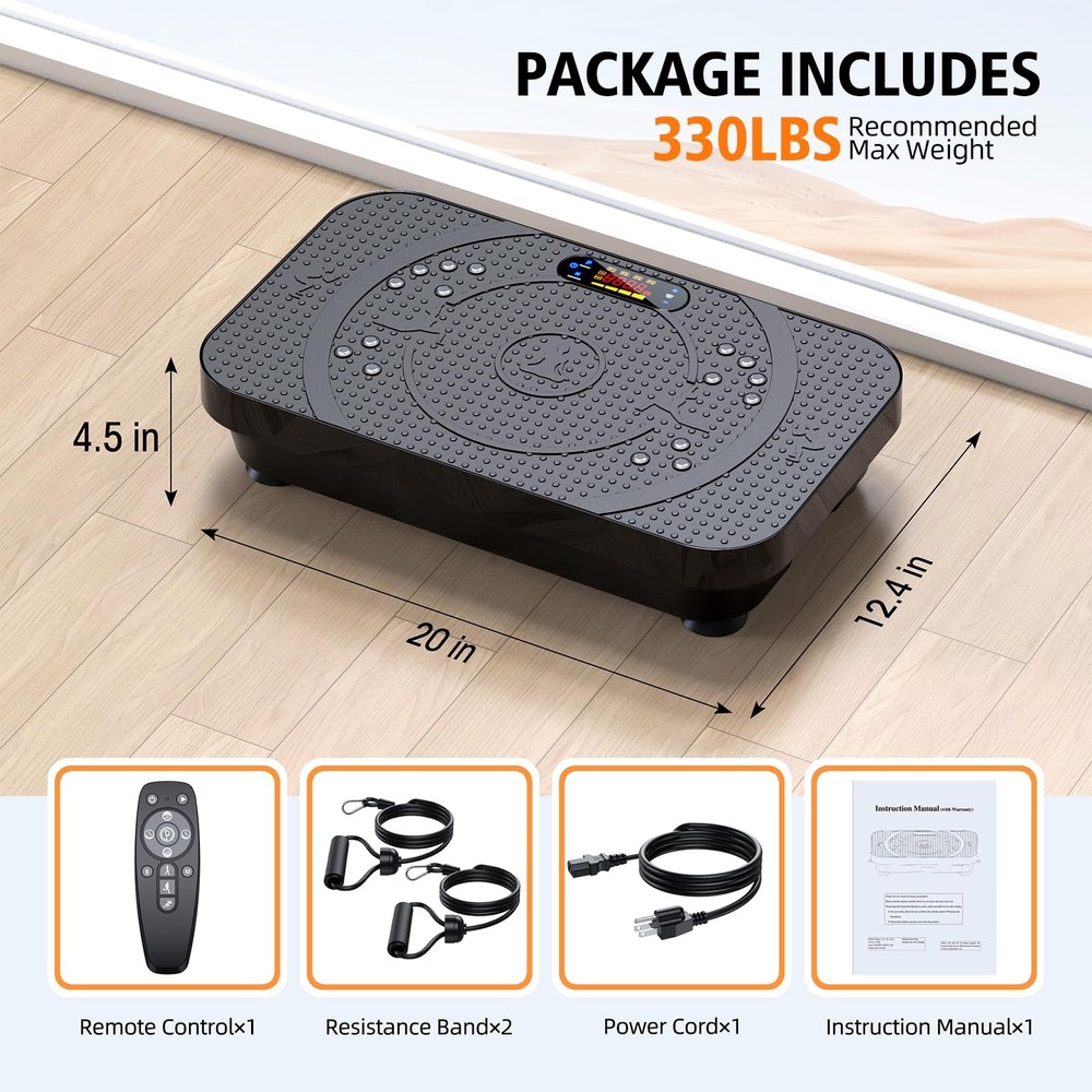 Vibration Fitness Plate Exercise Machine, Professional Automatic Mode Full-Bo...
