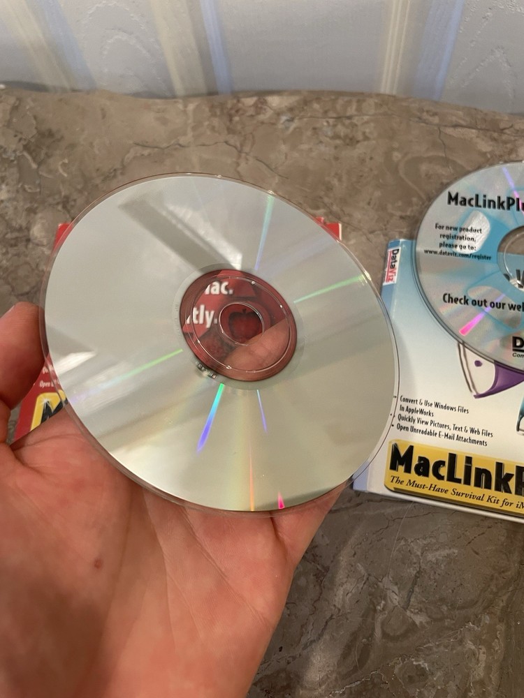 Vintage Dataviz Maclink Plus & Plus Deluxe 12.0 CD Rom Software With Keys