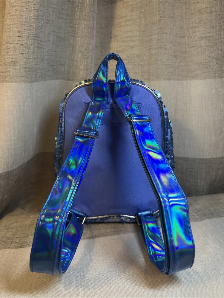 Bluey Mini Backpack 9.5'' Turquoise With Sequins & Front Pocket