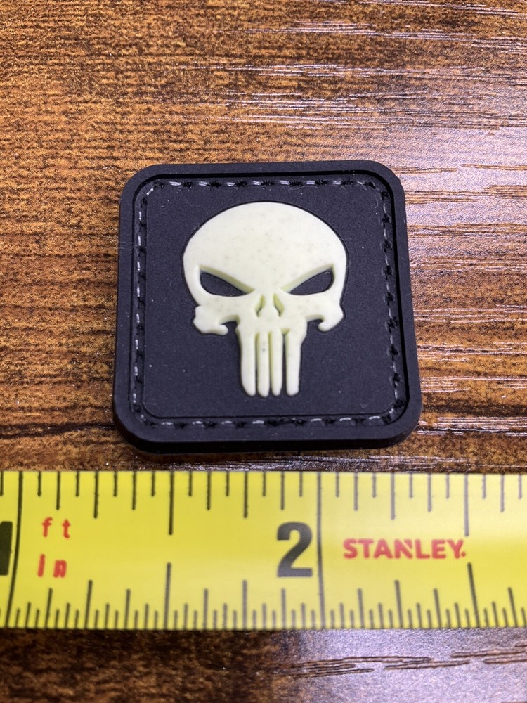 Punisher Glow In Dark Small Morale Patch Military