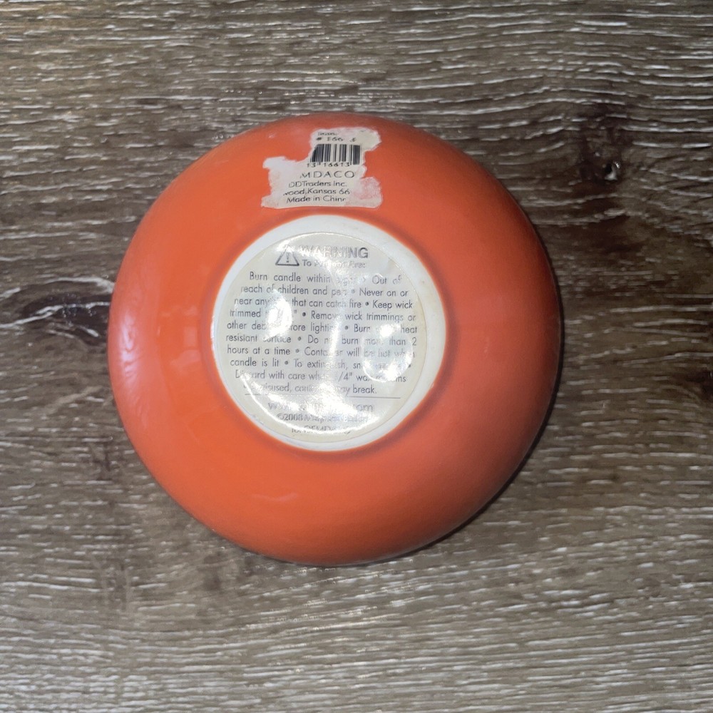 Demdaco Candle Holder Flower White Orange