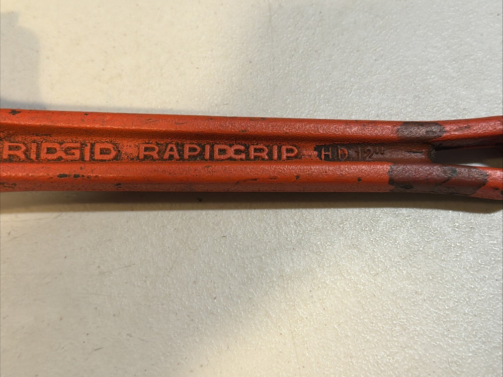 "RIDGID RAPIDGRIP" 12" Pipe Wrench H.D. Ridge Tool Company