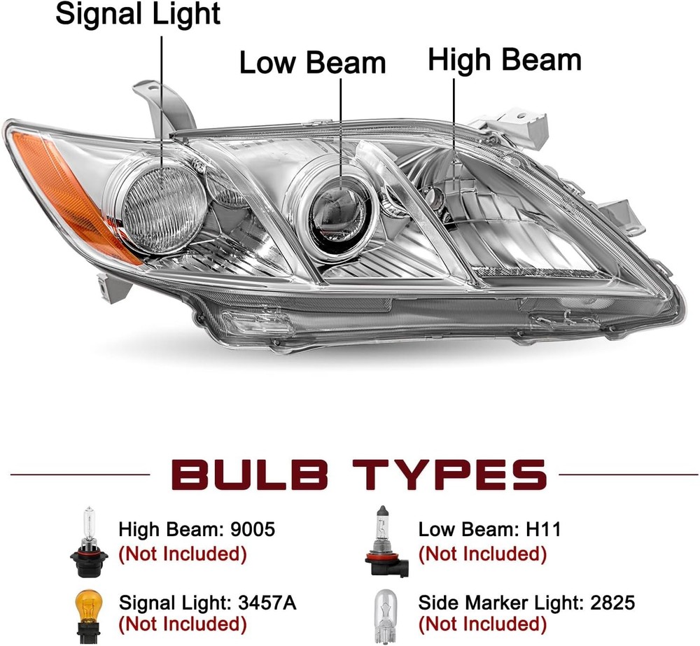 Headlight Assembly Replacement for 2007-2009 Toyota Camry US Version Model Dri..